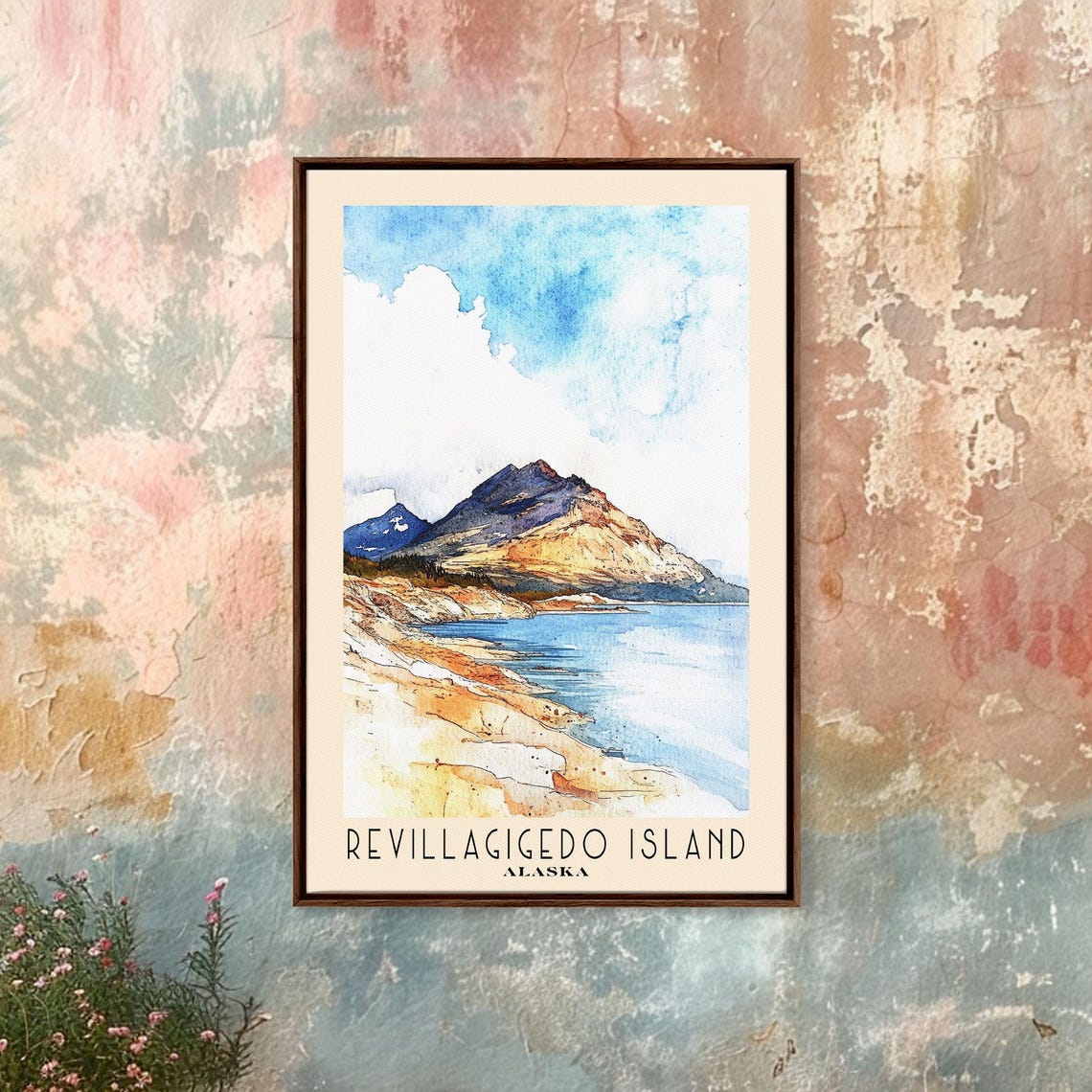 Revillagigedo Island Alaska Rugged Mountain Bay Watercolor Poster - Image 4