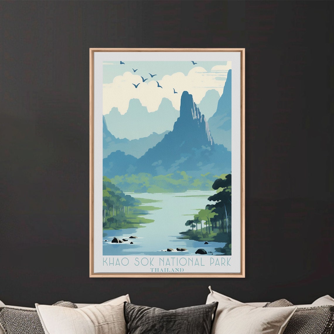 Khao Sok National Park Thailand Karst Peaks River View Travel Poster - Image 3
