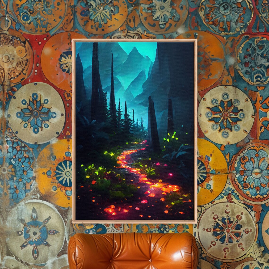 Luminescent Magical Forest Art Print, Fantasy Decor - Image 4