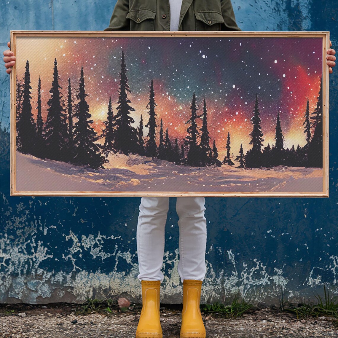 Snowfall In The Forest, Winter Wall Art Print - Image 6