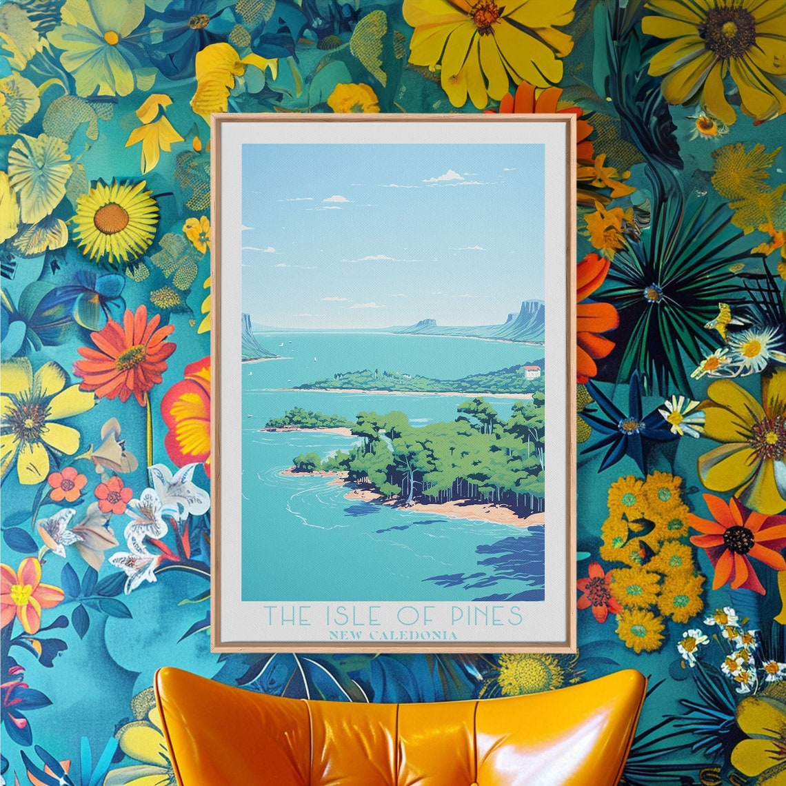 The Isle Of Pines New Caledonia Turquoise Lagoon Retro Travel Poster - Image 4