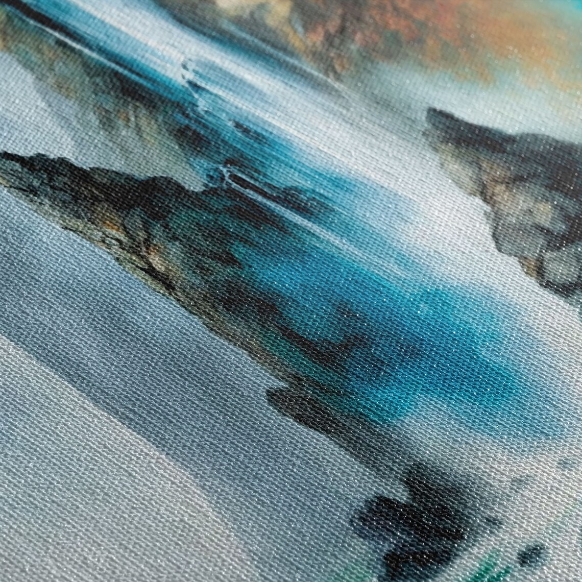 Fantasy Waterfall Panoramic Landscape Art Print - Image 2