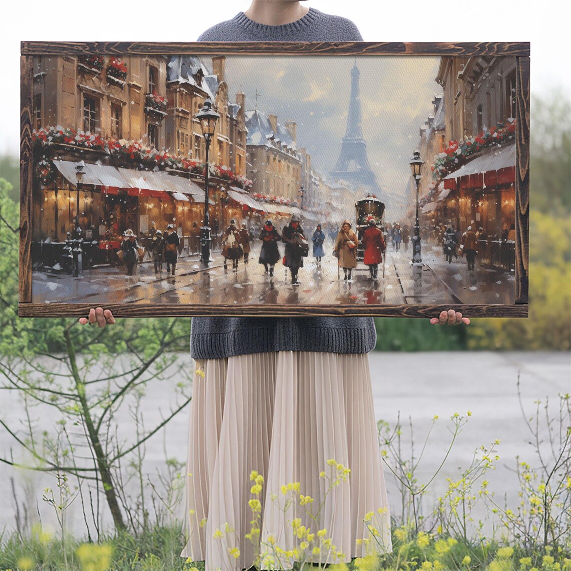 Winter Wonderland Paris in the Snow, Christmas Art Print - Image 2
