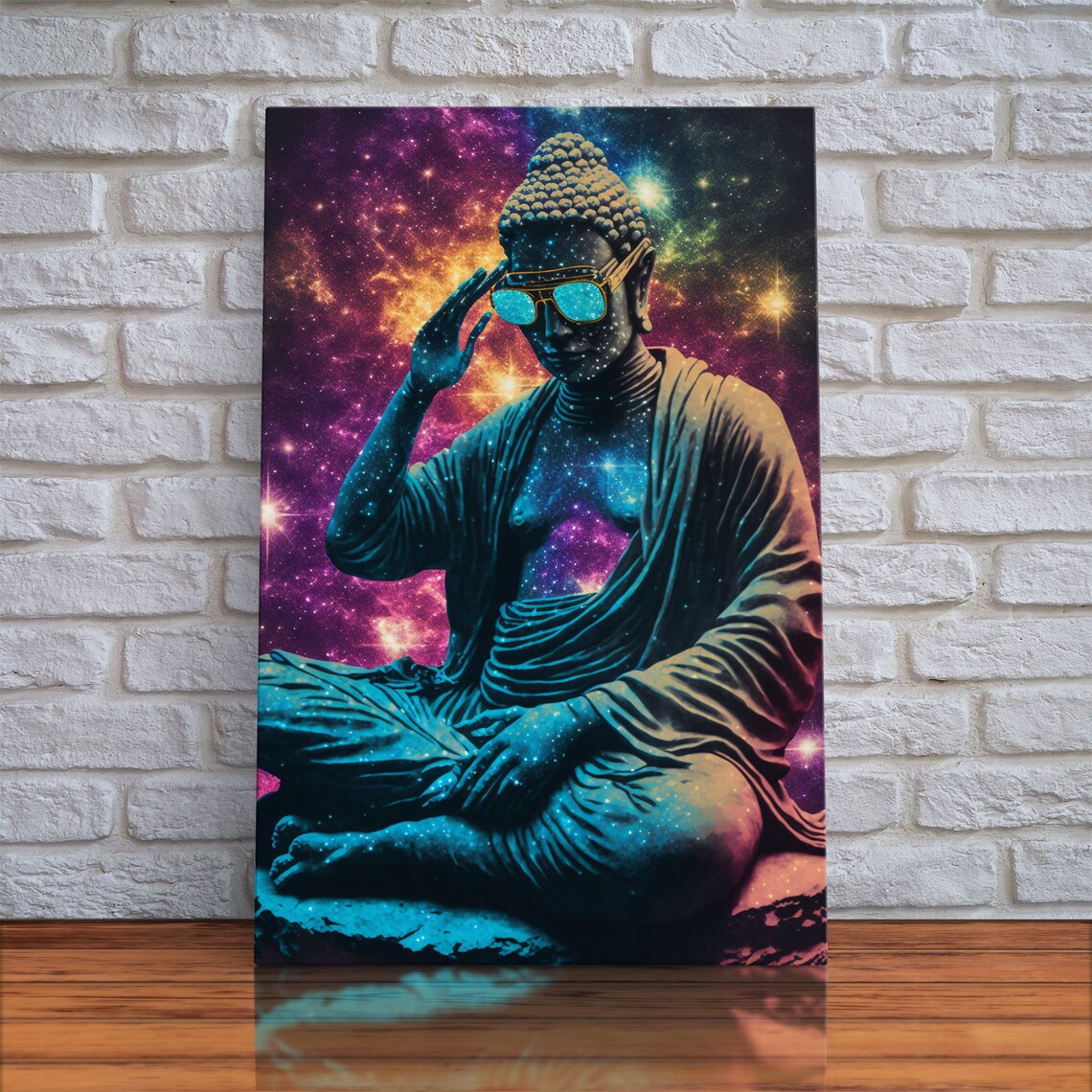 Psychedelic Buddha With Aviators Meditation Art Print