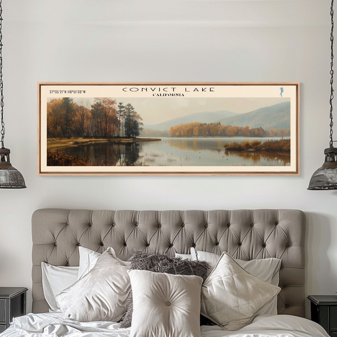 Convict Lake California Golden Aspen Autumn Reflection Travel Poster - Image 2