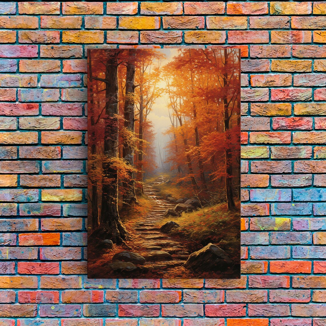 Fall Trees Forest Wall Art Print, Rustic Vertical - Image 5