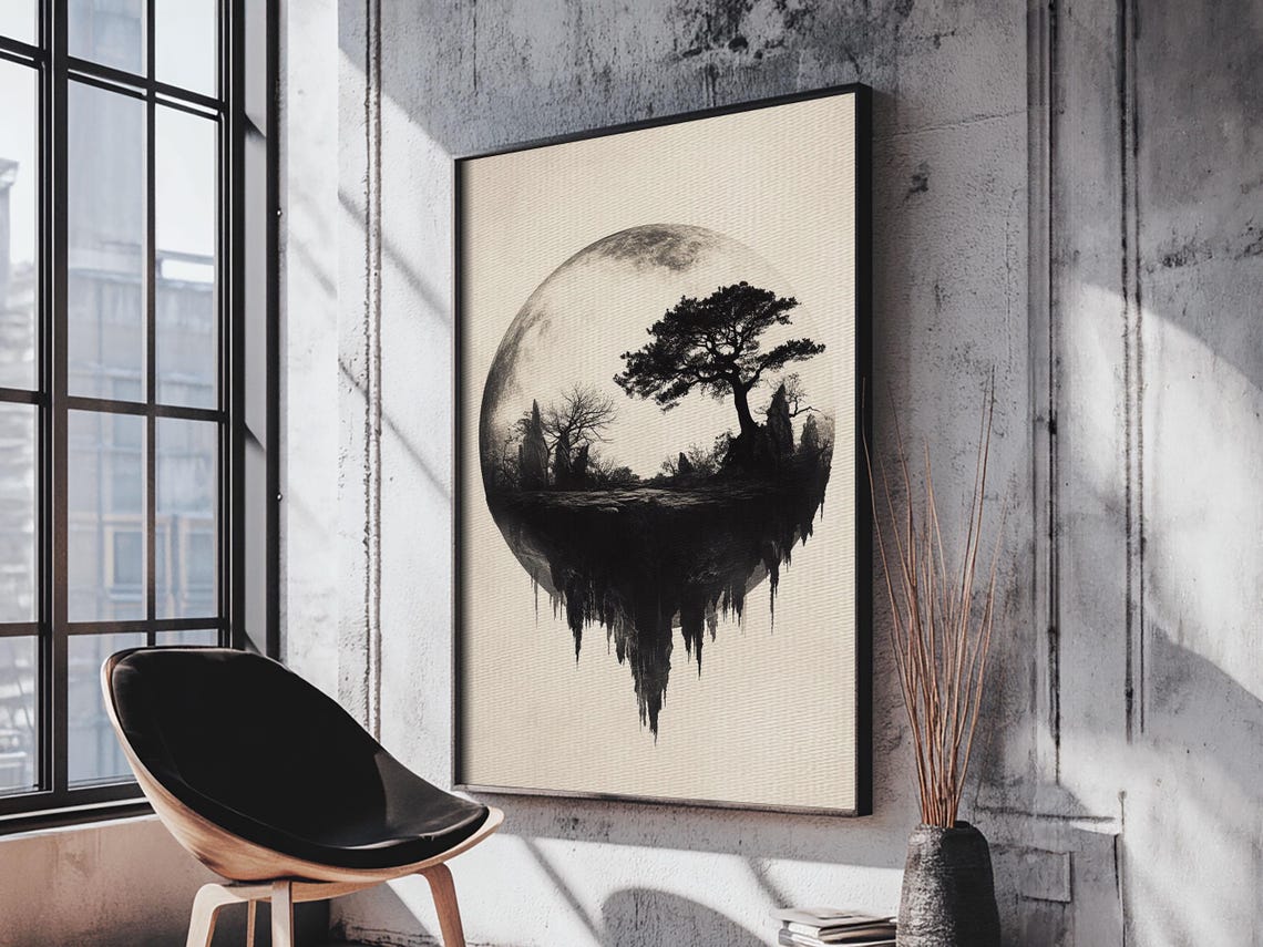 Haunted Cemetery Full Moon Snowglobe Spooky Halloween Art Print - Image 2