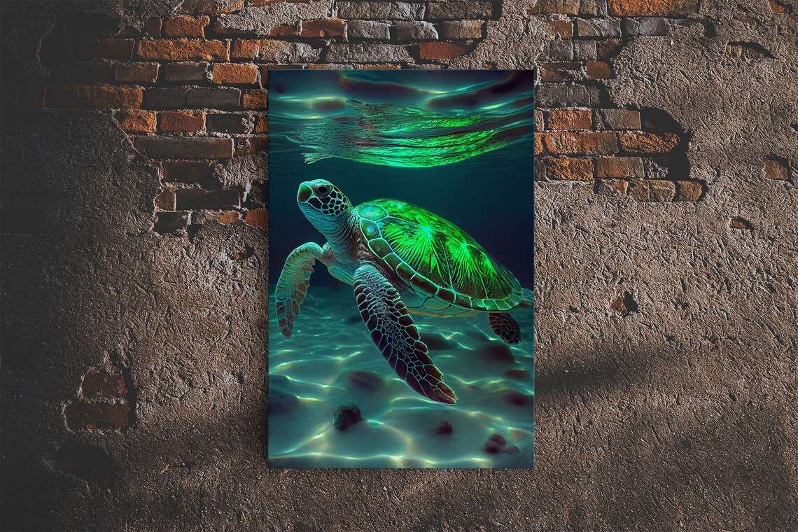 Sea Turtles Swimming In The Ocean Art Print - Image 6