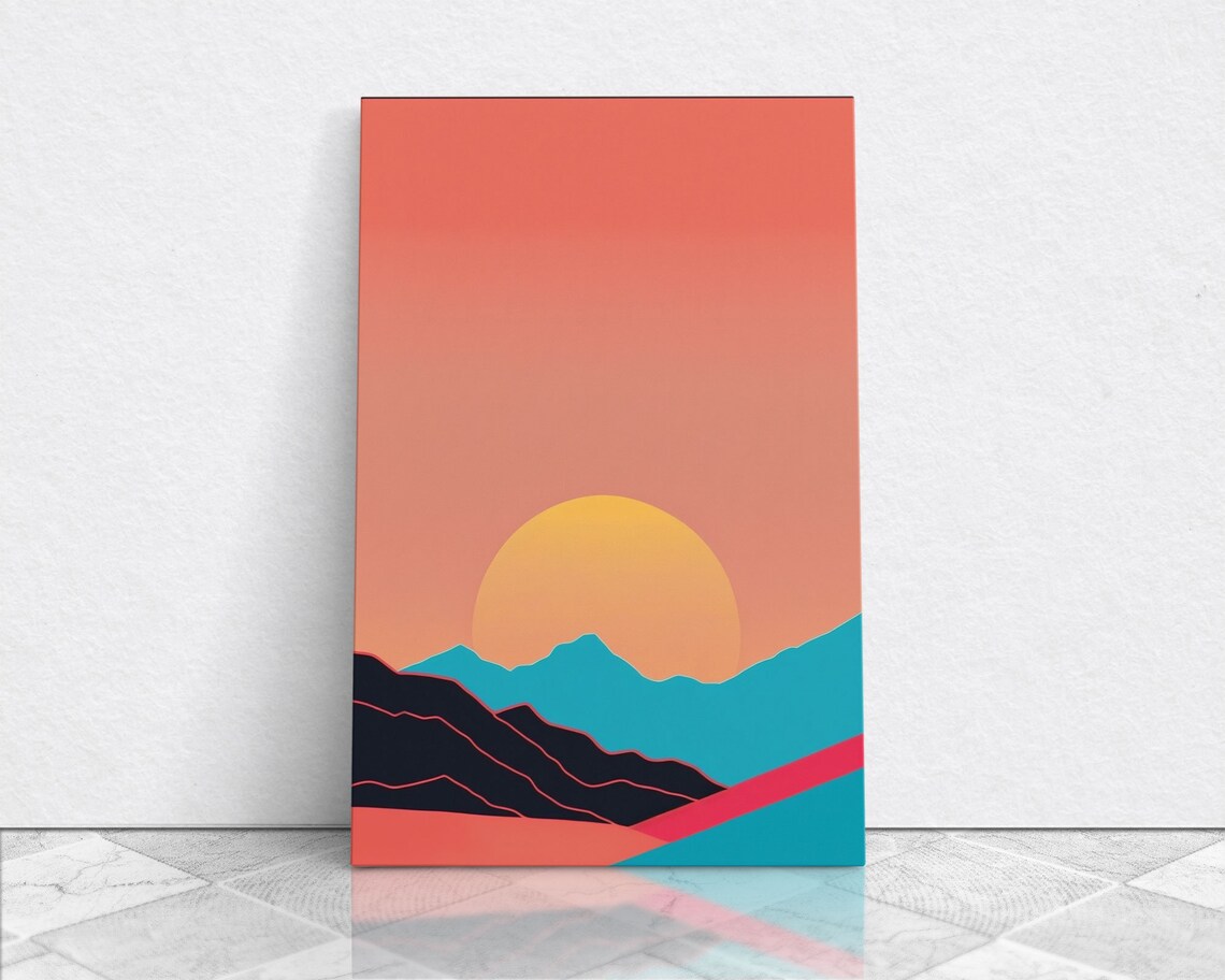 Peach Sunset, Minimalist Art Deco Inspired Art Print - Image 5