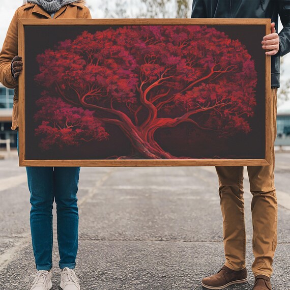 Blood Red Tree Fantasy Horror Art Print