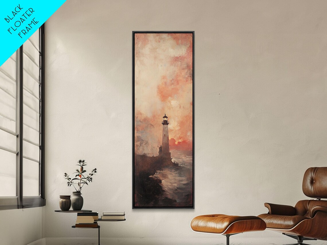 Lighthouse Sunset Coastal Decor, Nautical Art Print - Image 5