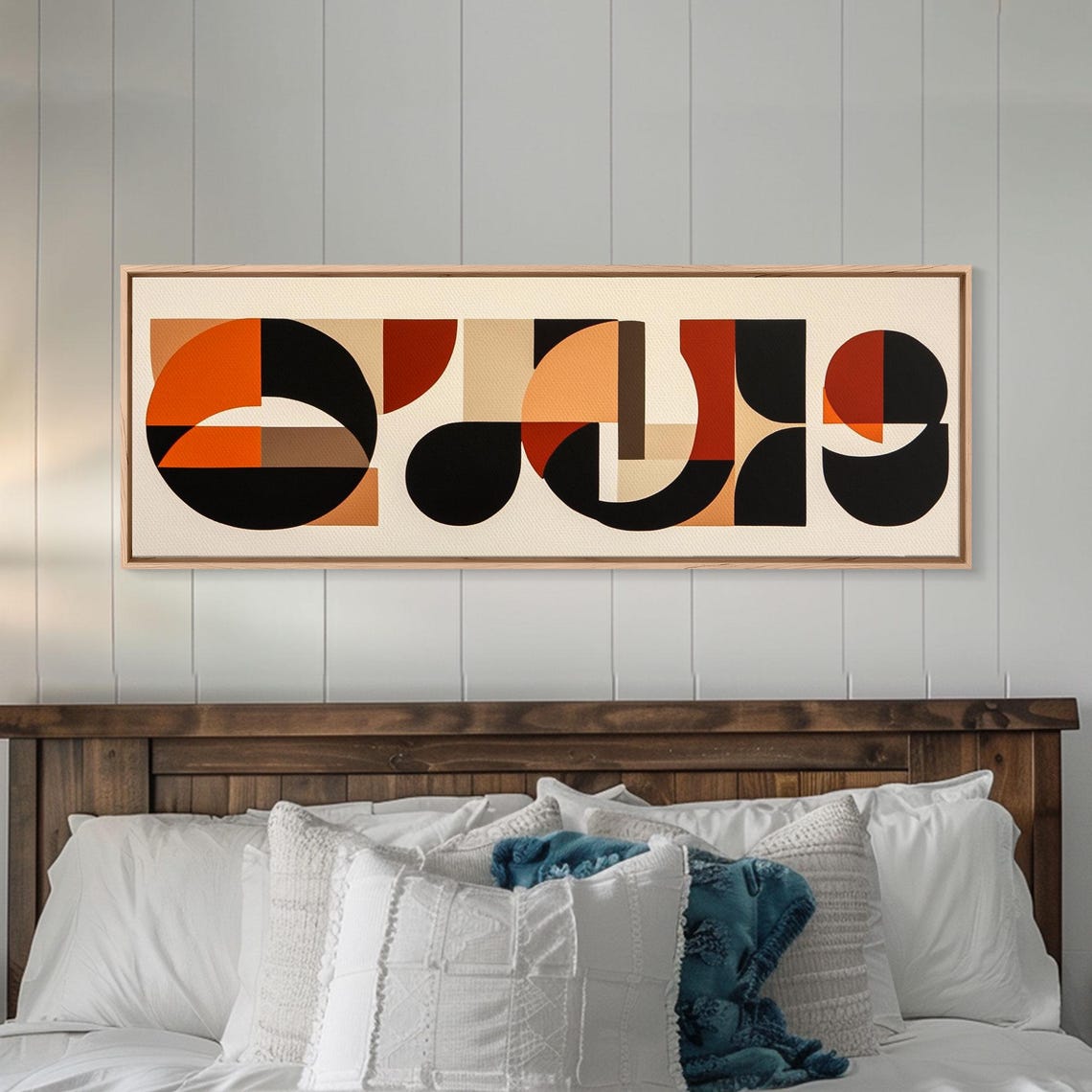 Geometric Circles Mid Century Modern Abstract Terracotta Art Poster - Image 2