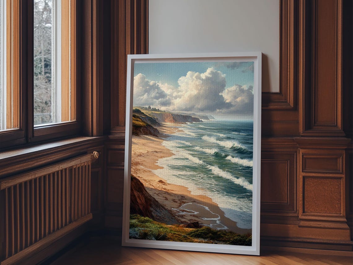 Coastal Cliff Seascape Beach Waves Ocean Landscape Travel Poster - Image 4