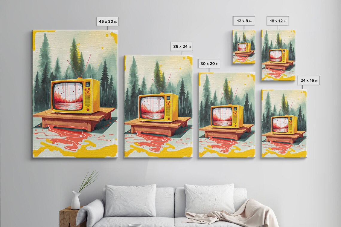 Abstract Surreal Forest TV Art Print, Retro Decor - Image 5