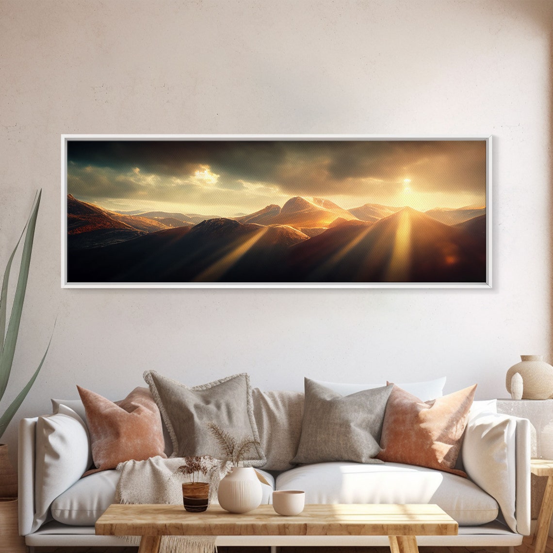 Sunrise Over The Mountains Ready To Hang Print Panoramic Art Above Bed Art Above Couch Art Above Sofa Landscape Decor - Image 5