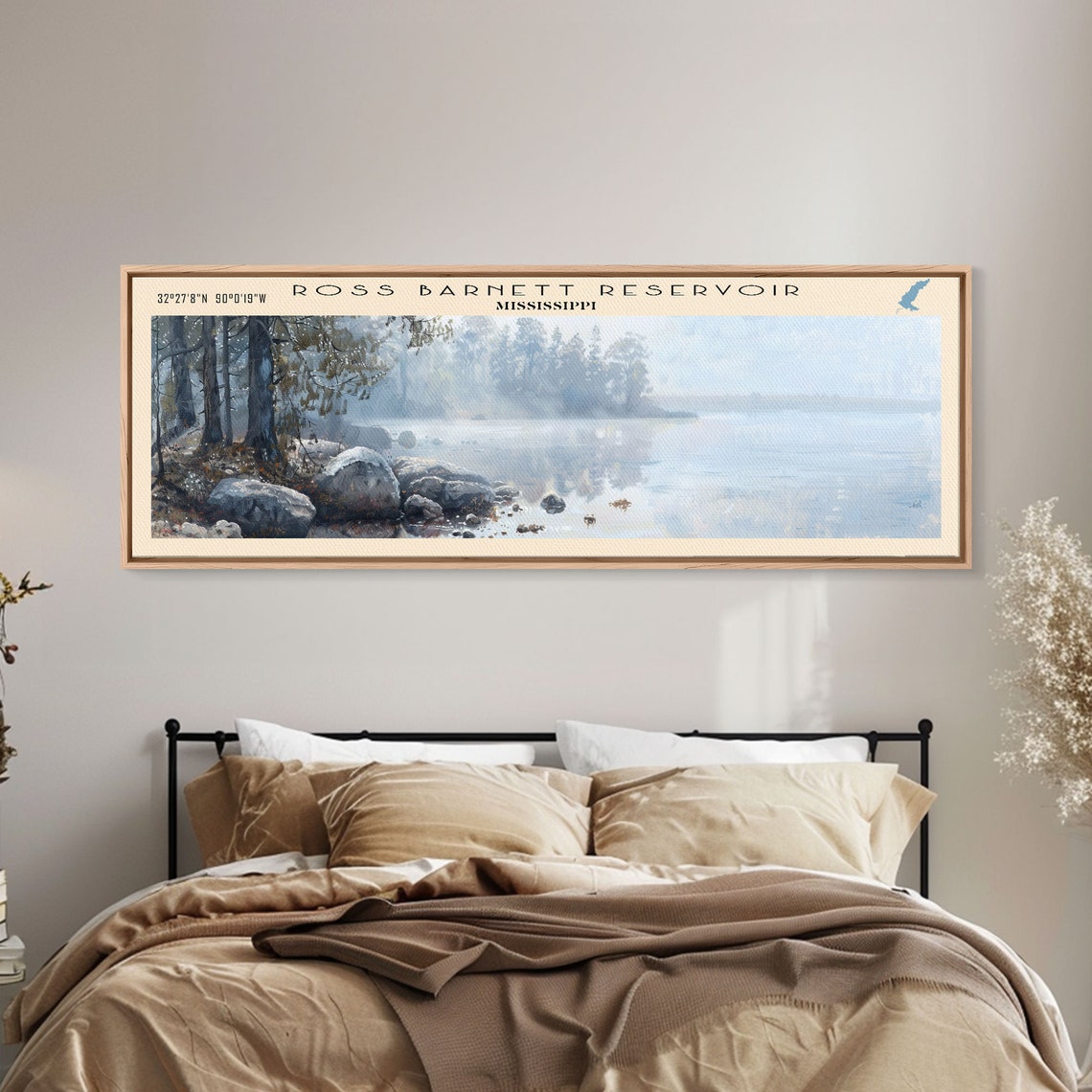 Ross Barnett Reservoir Mississippi Misty Shoreline Morning View Poster - Image 5
