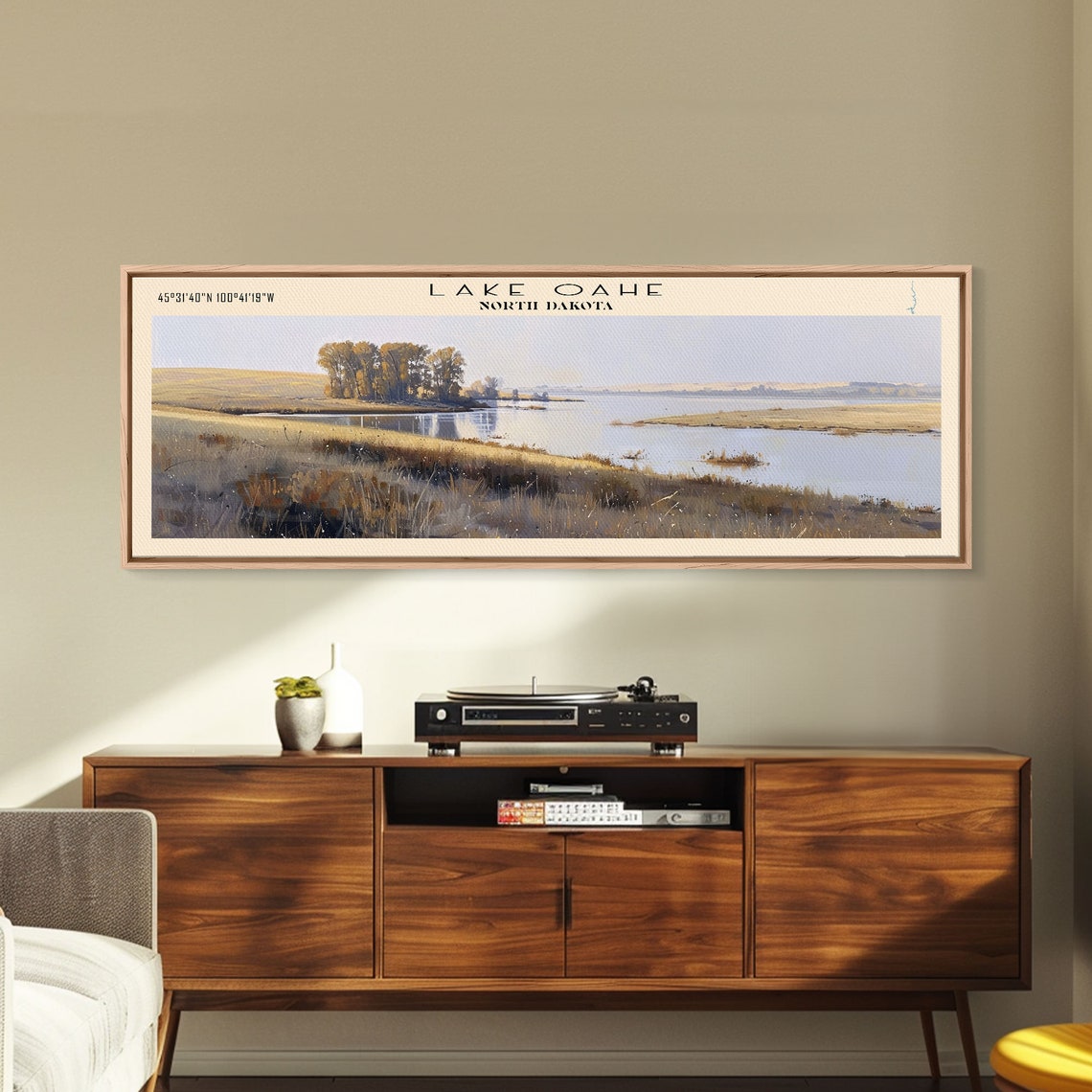 Lake Oahe North Dakota Golden Prairie Shores Panoramic Travel Poster - Image 2