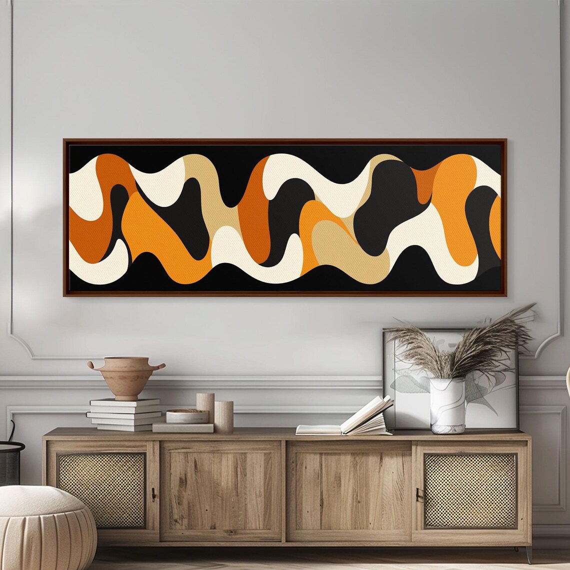 Amber Waves Boho Abstract, Mid-Century Style - Image 2