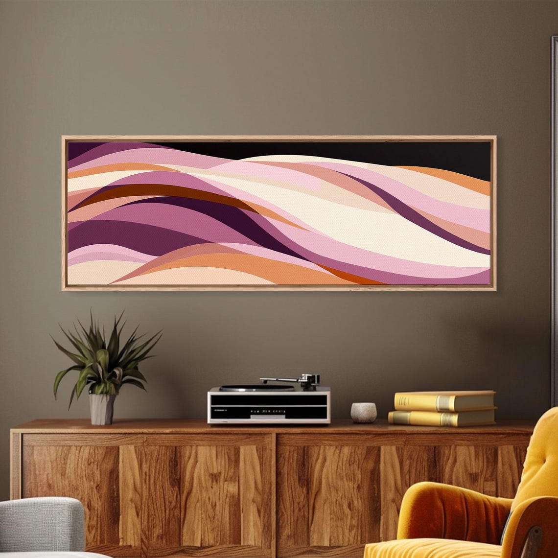 Lavender Lilac Flowing Waves Abstract Purple Retro Art Poster - Image 5