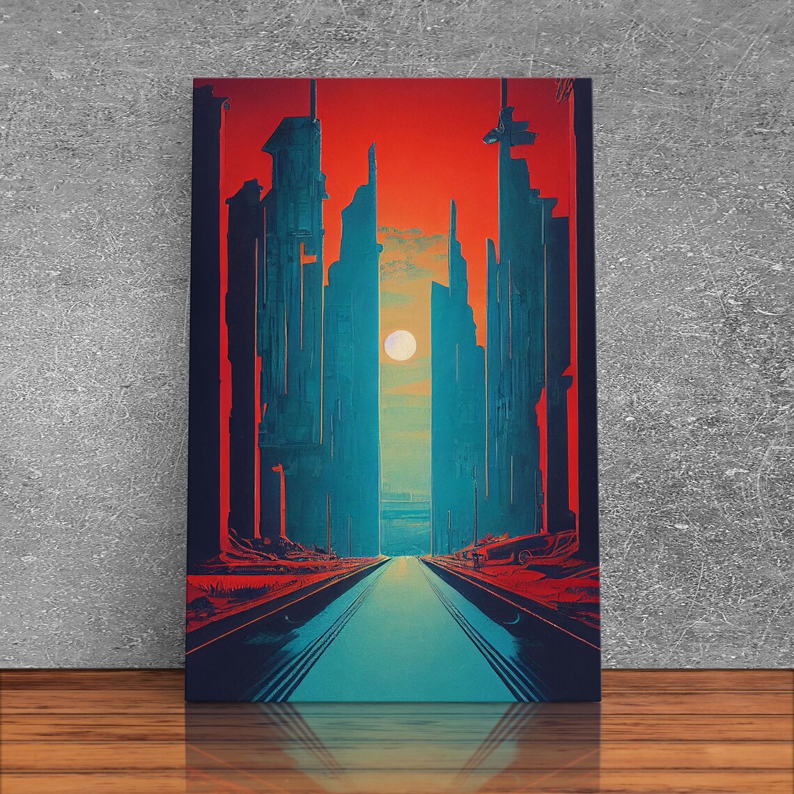 Brutalist Art Deco Dystopian City Travel Poster - Image 3