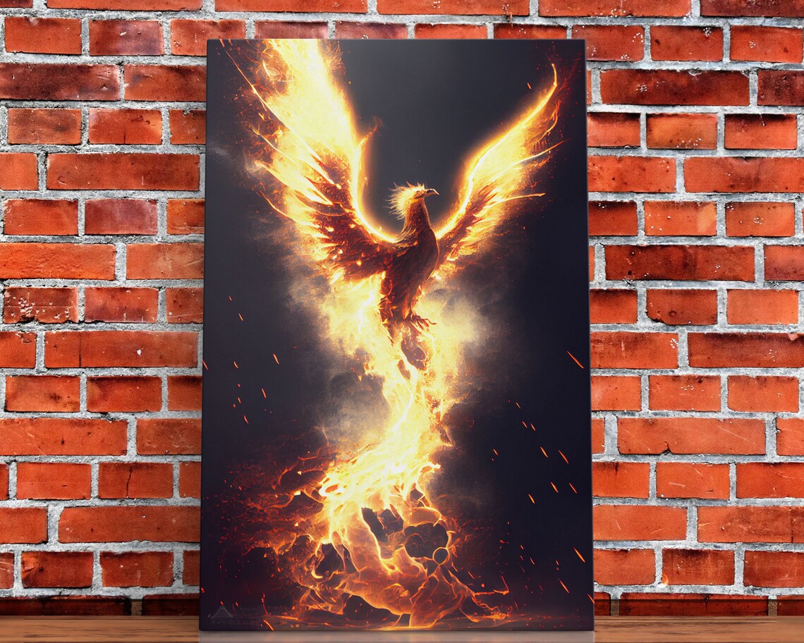 Phoenix in Flames Retribution Abstract Art Print