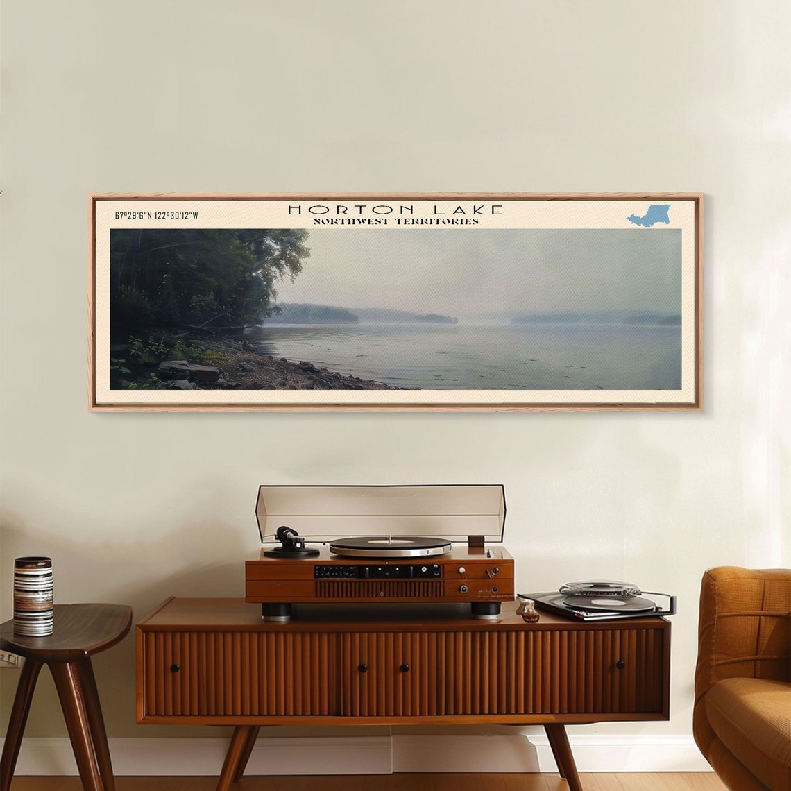 Horton Lake Northwest Territories Misty Forest Foggy Shoreline Poster - Image 3