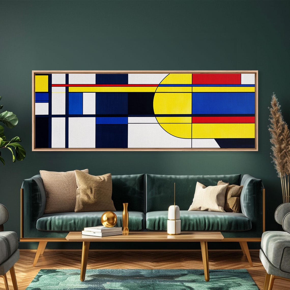 Bold Primary Color Geometric Grid Abstract Modern Art Wall Art Poster - Image 2