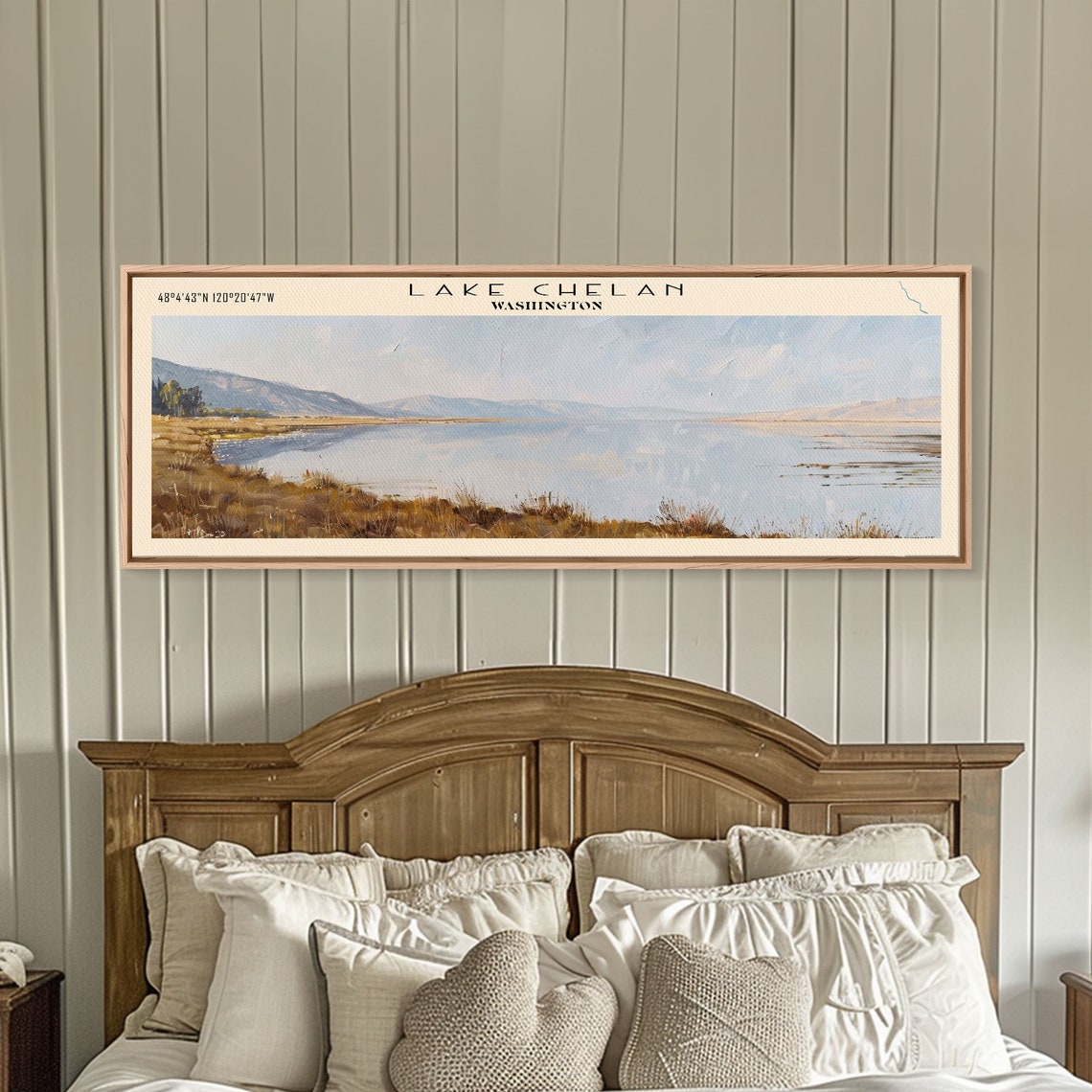 Lake Chelan Washington Grassy Shoreline Calm Waters Travel Poster - Image 4
