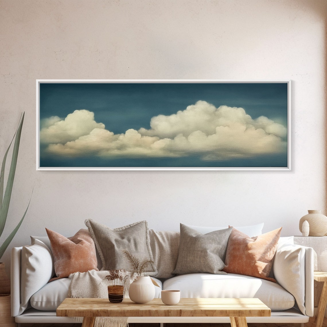A Cloudy Day Wide Format Clouds Wall Art Panoramic Print Framed Print Panoramic Framed Cloudy Art Print - Image 6