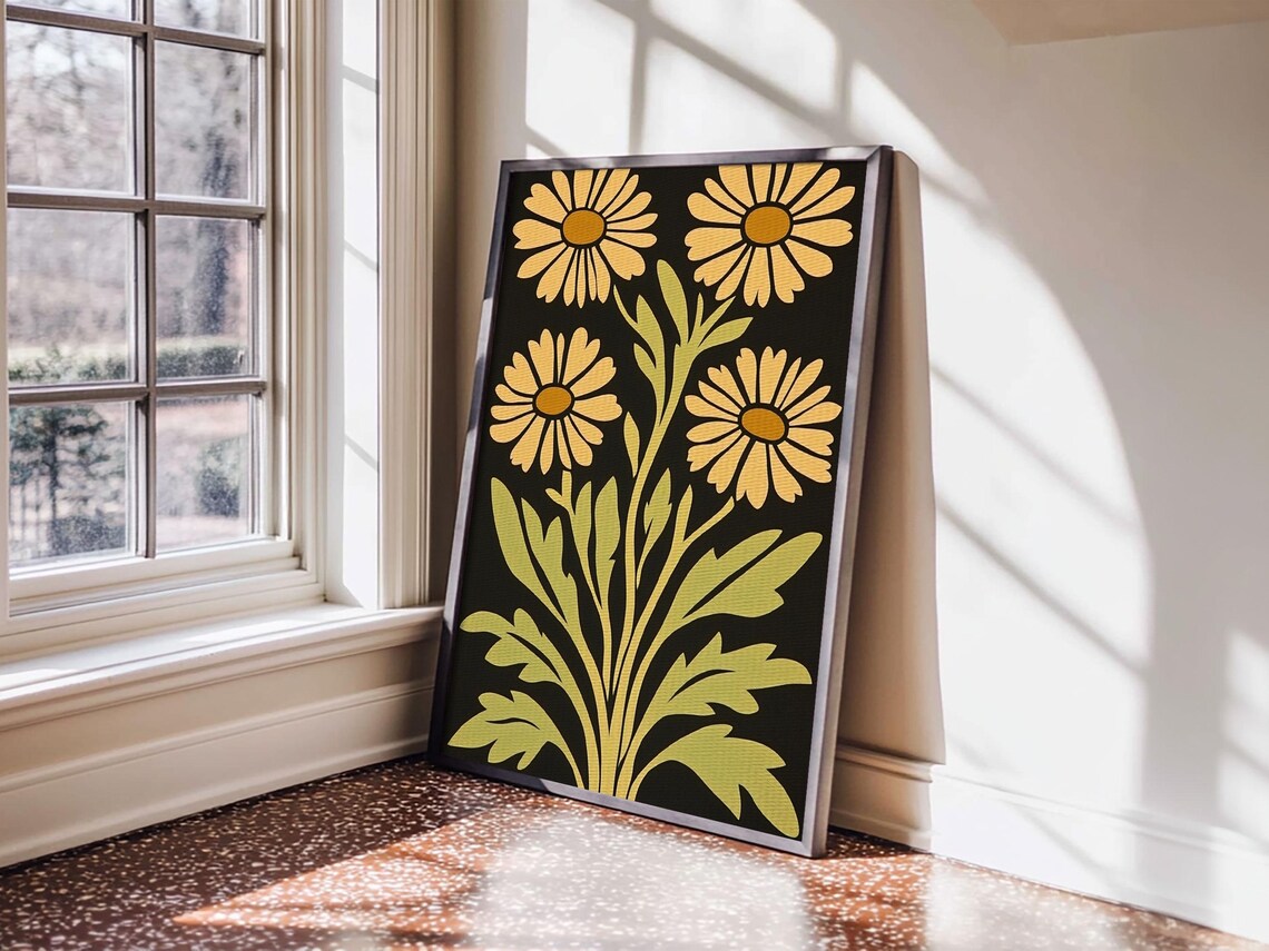 Mid Century Modern Abstract Flowers, Art Print - Image 3