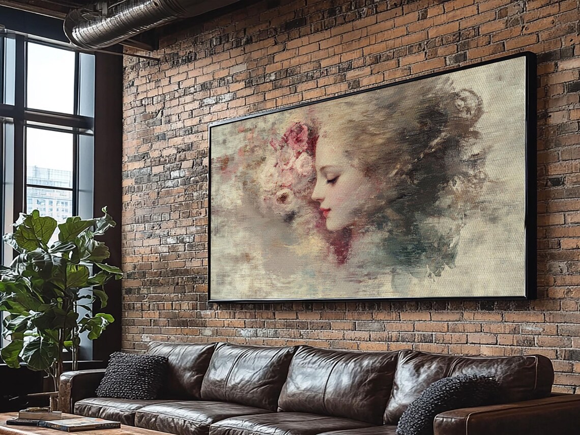 Romantic Woman Portrait Oil Painting Lady with Roses Soft Victorian Print - Image 6