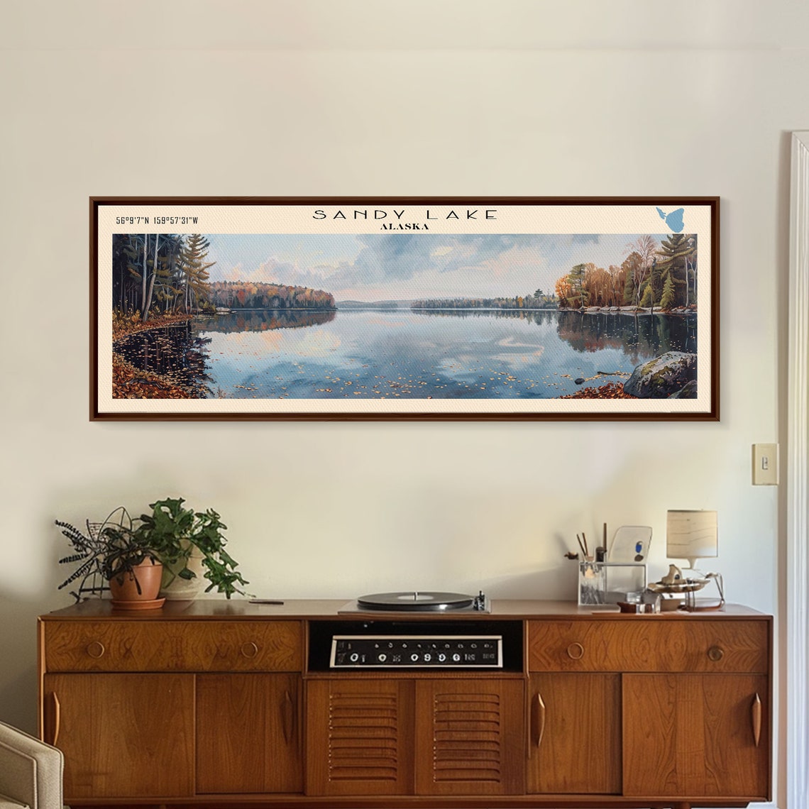 Sandy Lake Alaska Autumn Shore Mirror Calm Lake Water Travel Poster - Image 5