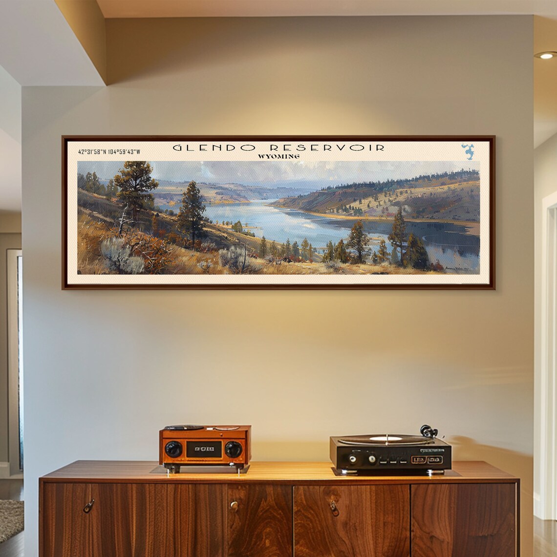 Glendo Reservoir Wyoming Rolling Hills Blue Valley Water Poster - Image 3