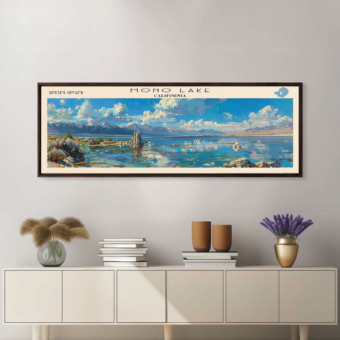 Mono Lake California Dramatic Clouds Tufa Blue Water Mountain Poster - Image 5