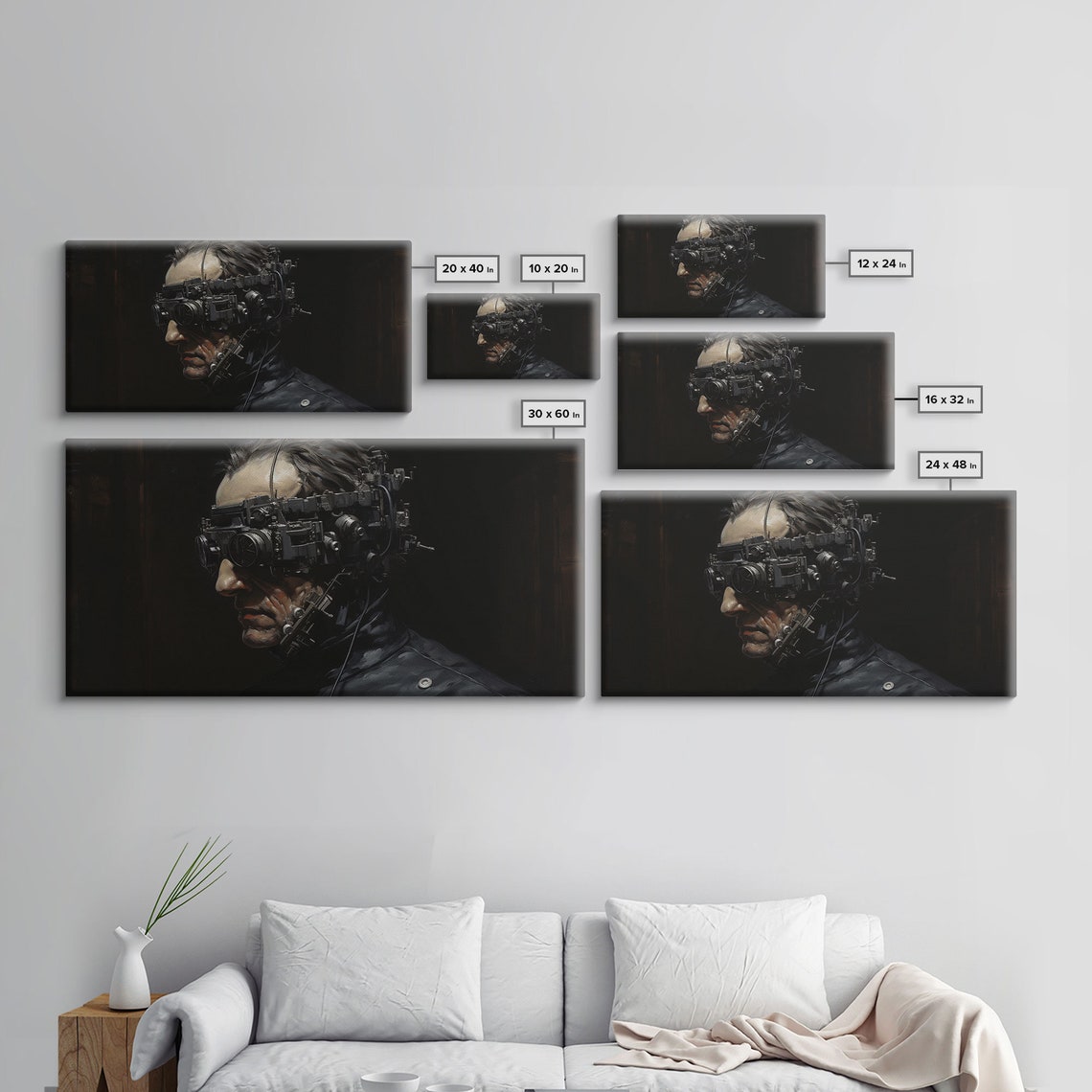 Victorian Steampunk Cyborg With Mechanical Goggles Profile Print - Image 2