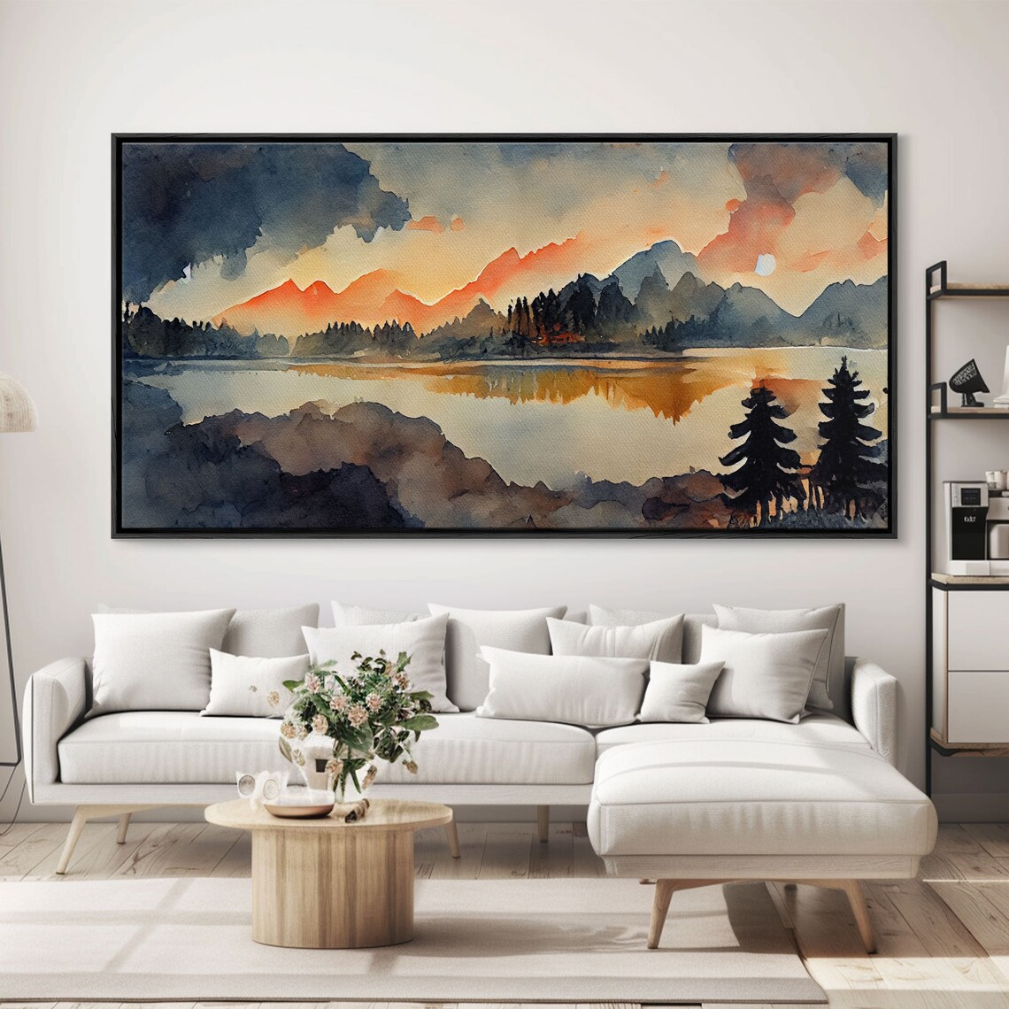 Watercolor Painting Of A Forest Fire Print Landscape Art - Image 4
