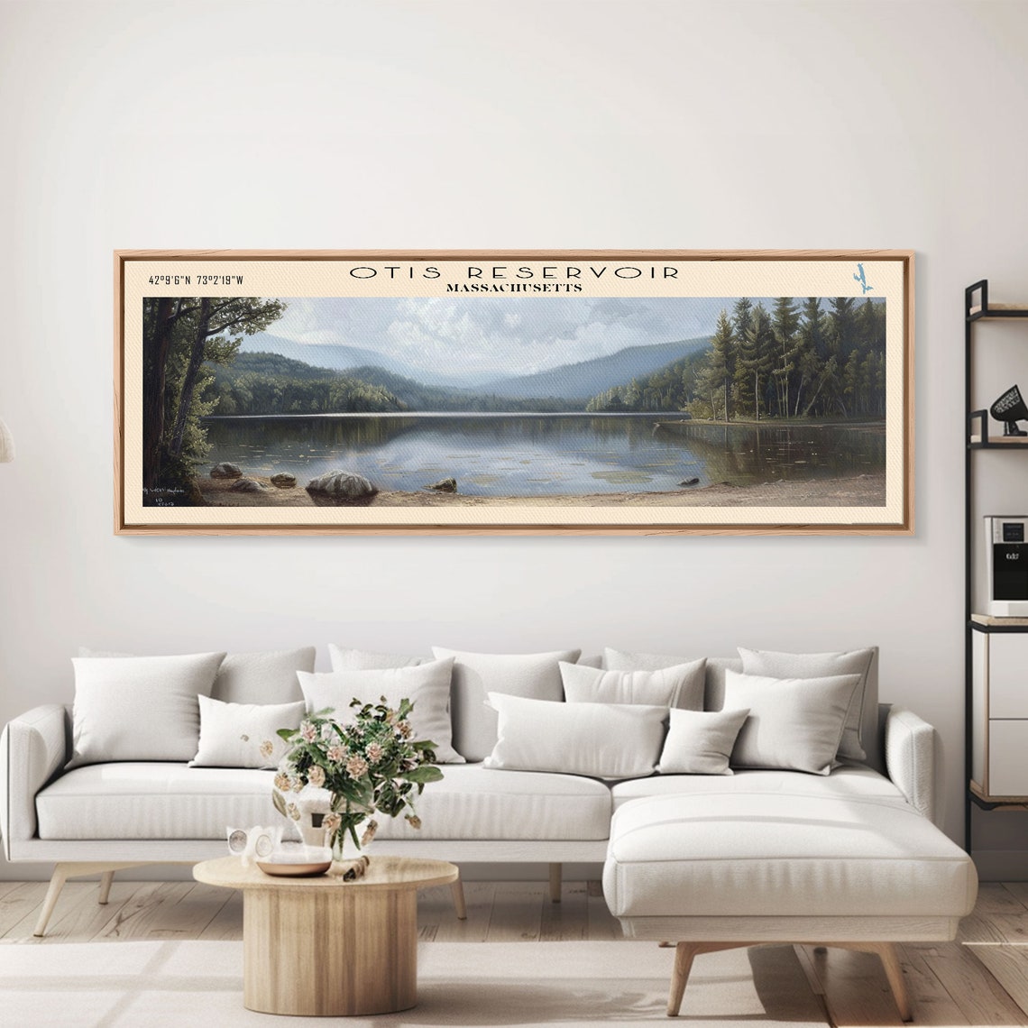 Otis Reservoir Massachusetts Calm Forest Mirror Water Shoreline Poster - Image 2