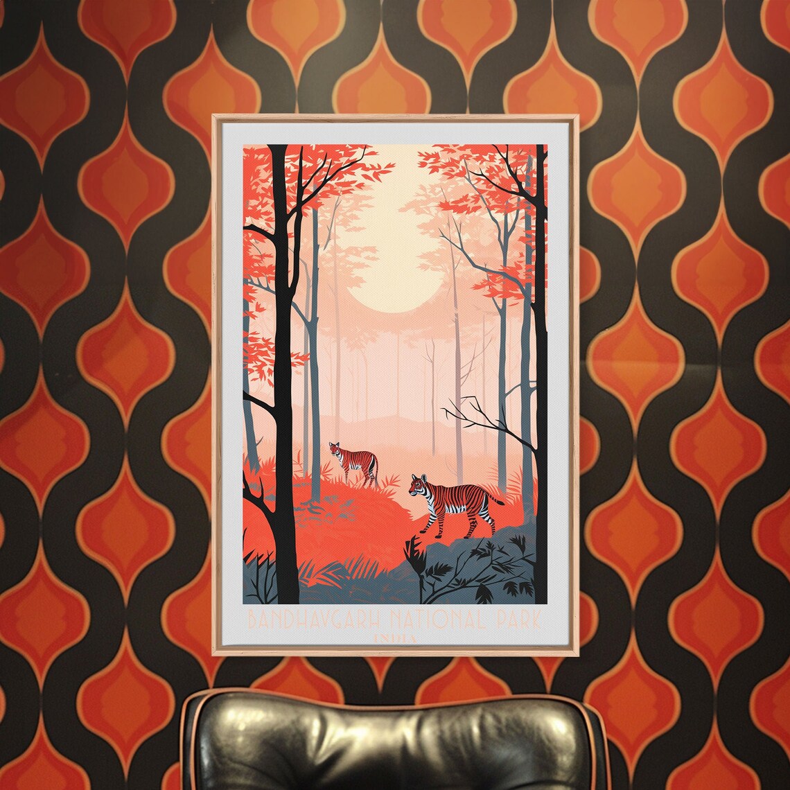 Bandhavgarh National Park India Tigers Misty Forest Sunrise Travel Poster - Image 4