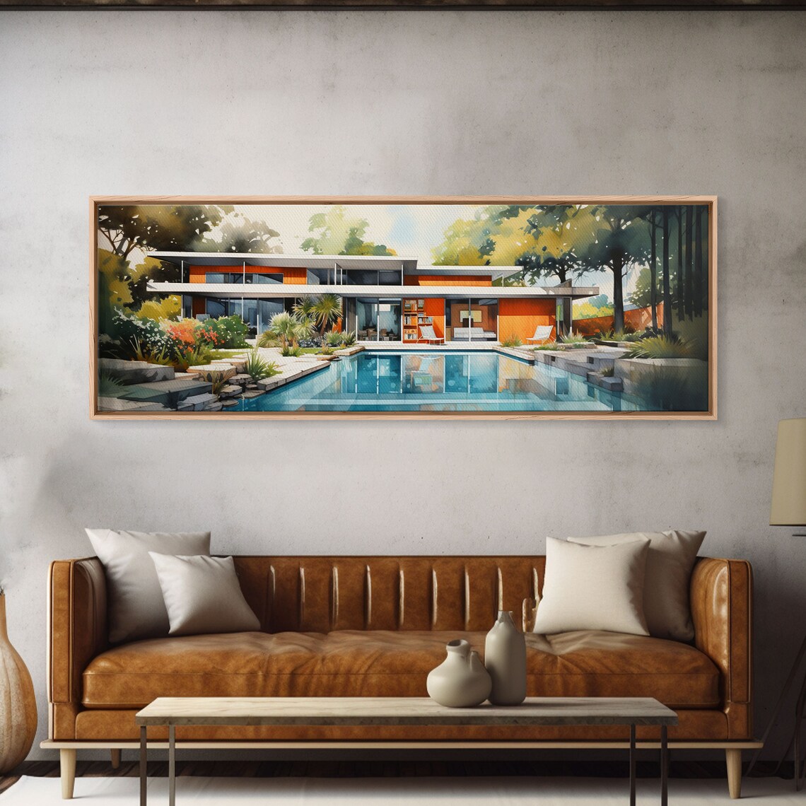 Midcentury Modern Architecture Art Print, Retro MCM