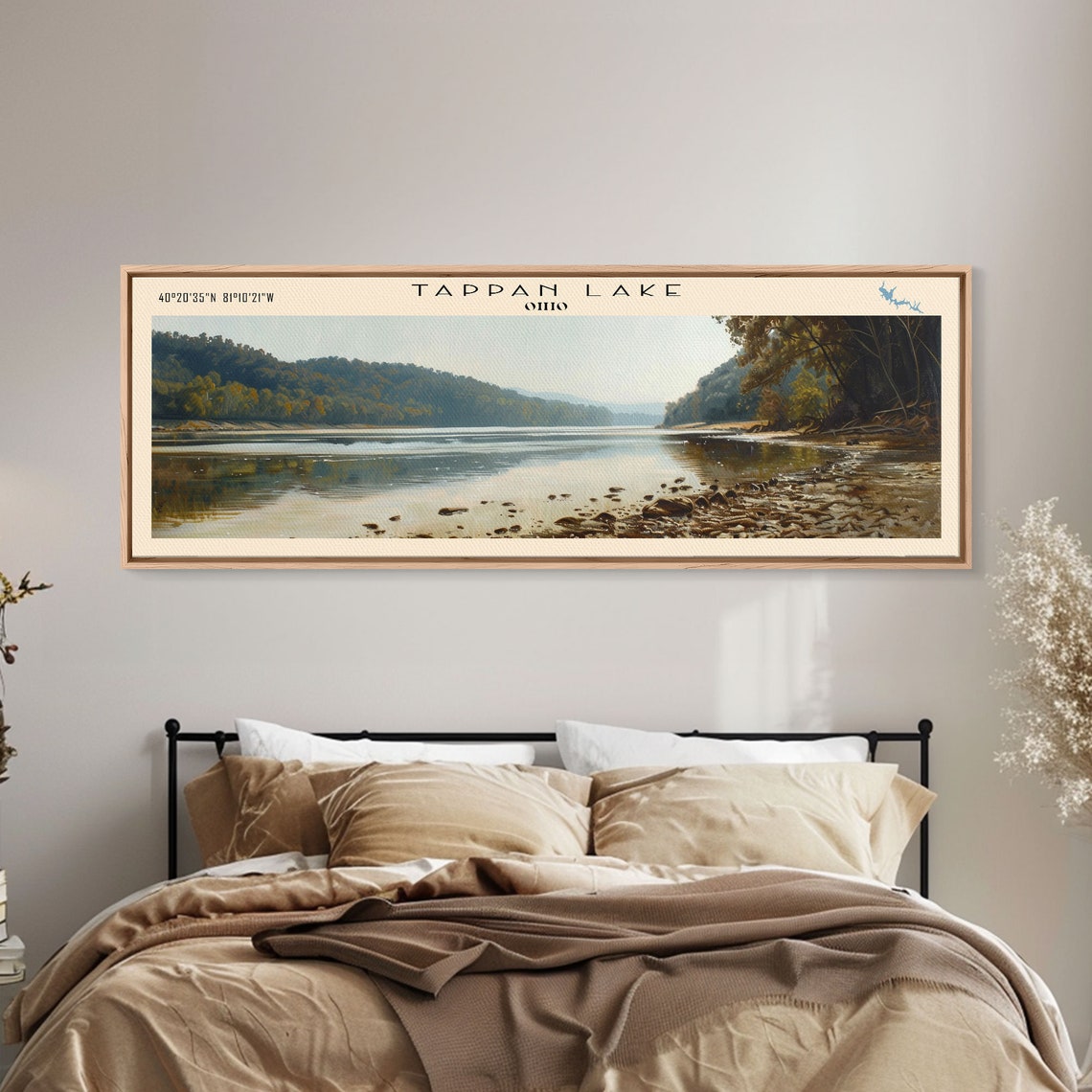 Tappan Lake Ohio Forested Hills Calm Morning Lake View Travel Poster - Image 4