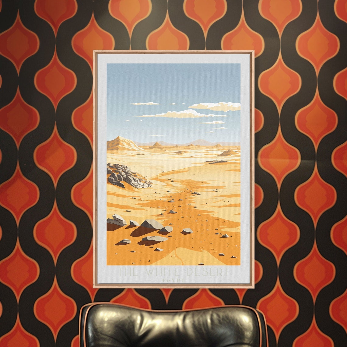 The White Desert Egypt Golden Dunes Rocky Desert Landscape Poster - Image 6