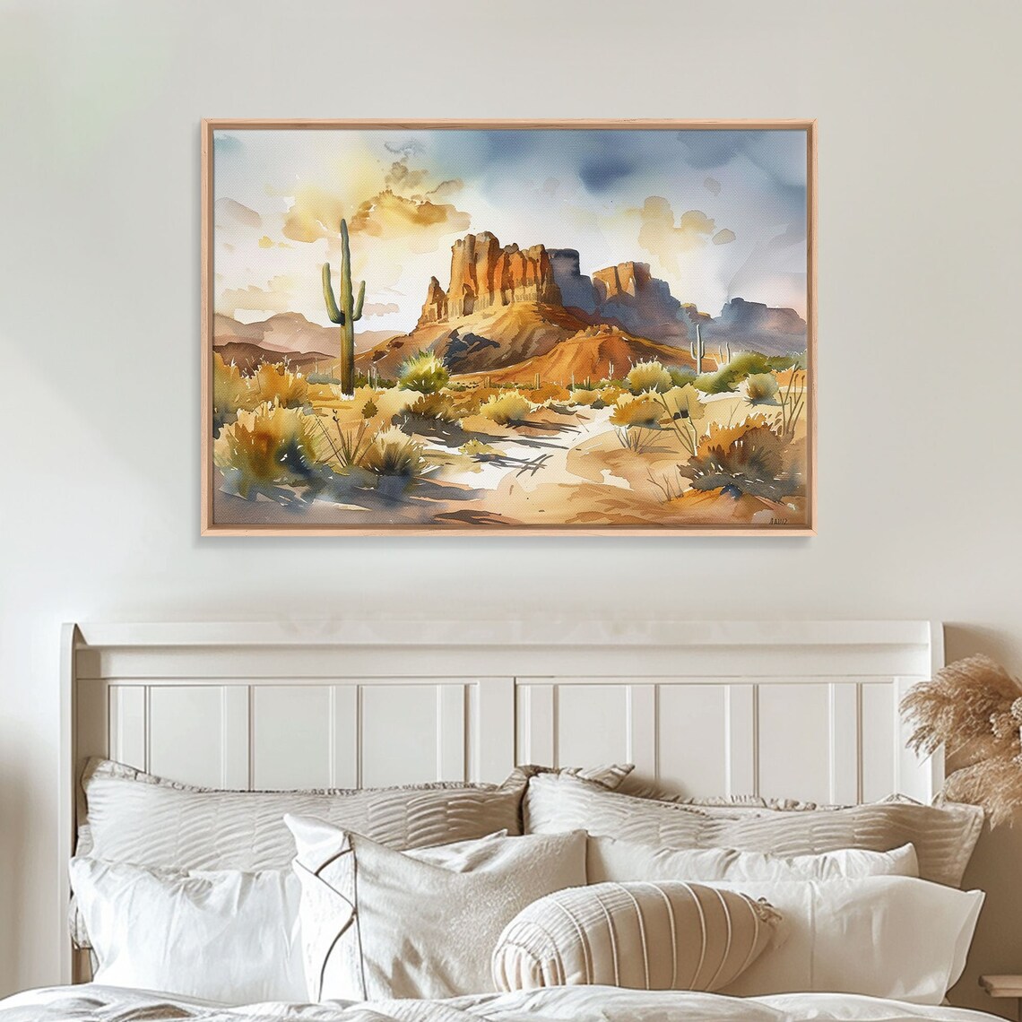 Arizona Desert Saguaro Cactus Red Rock Mesas Golden Hour Travel Poster - Image 3