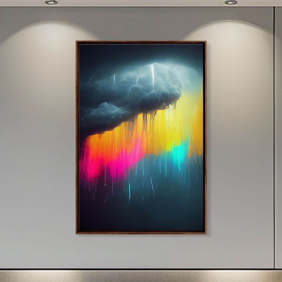 Rainbow In A Rain Cloud Abstract Art Print