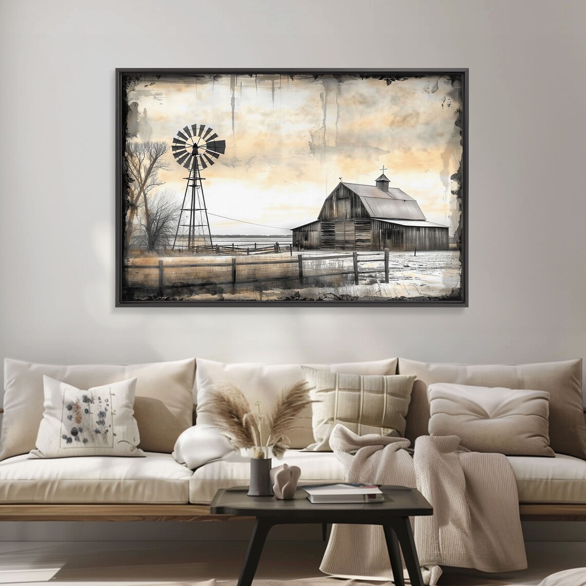 Old Barn, Farmhouse Black and White Vintage Art Print - Image 4