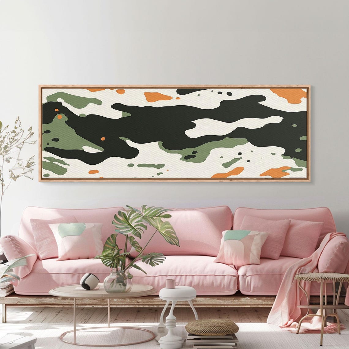 Modern Camo Pattern Abstract Sage Green Bold Graphic Art Poster - Image 5