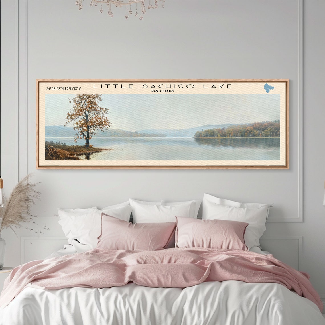 Little Sachigo Lake Ontario Lone Golden Tree Wide Calm Lake Poster - Image 2