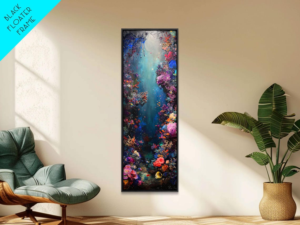 Deep Sea Coral Reef Underwater Channel Colorful Marine Life Poster - Image 4