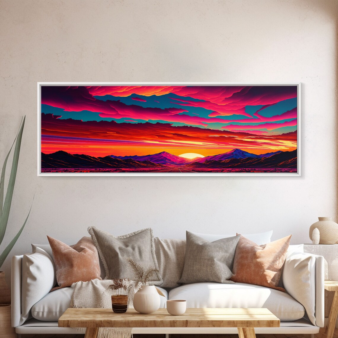 Desert Mountain Landscape, Synthwave Sunset Poster - Image 5