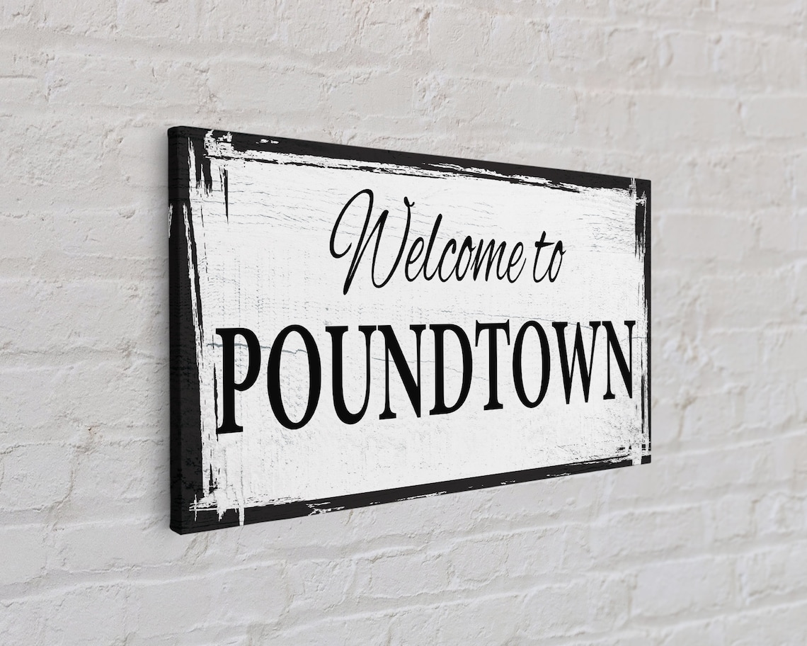 Poundtown Humor Sign, Funny Bedroom Wall Art Print - Image 2
