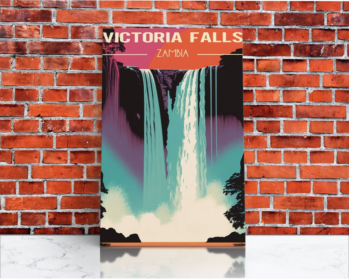 Victoria Falls Wall Art Zambia Poster Africa Wall Print Waterfalls Travel Wall Print Travel Poster Travel Wall Art Wall Print - Image 3